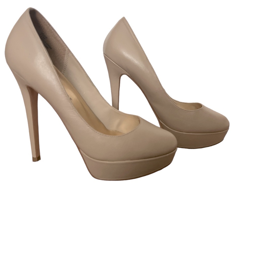 Blake Scott Nellie Nude Leather Pumps